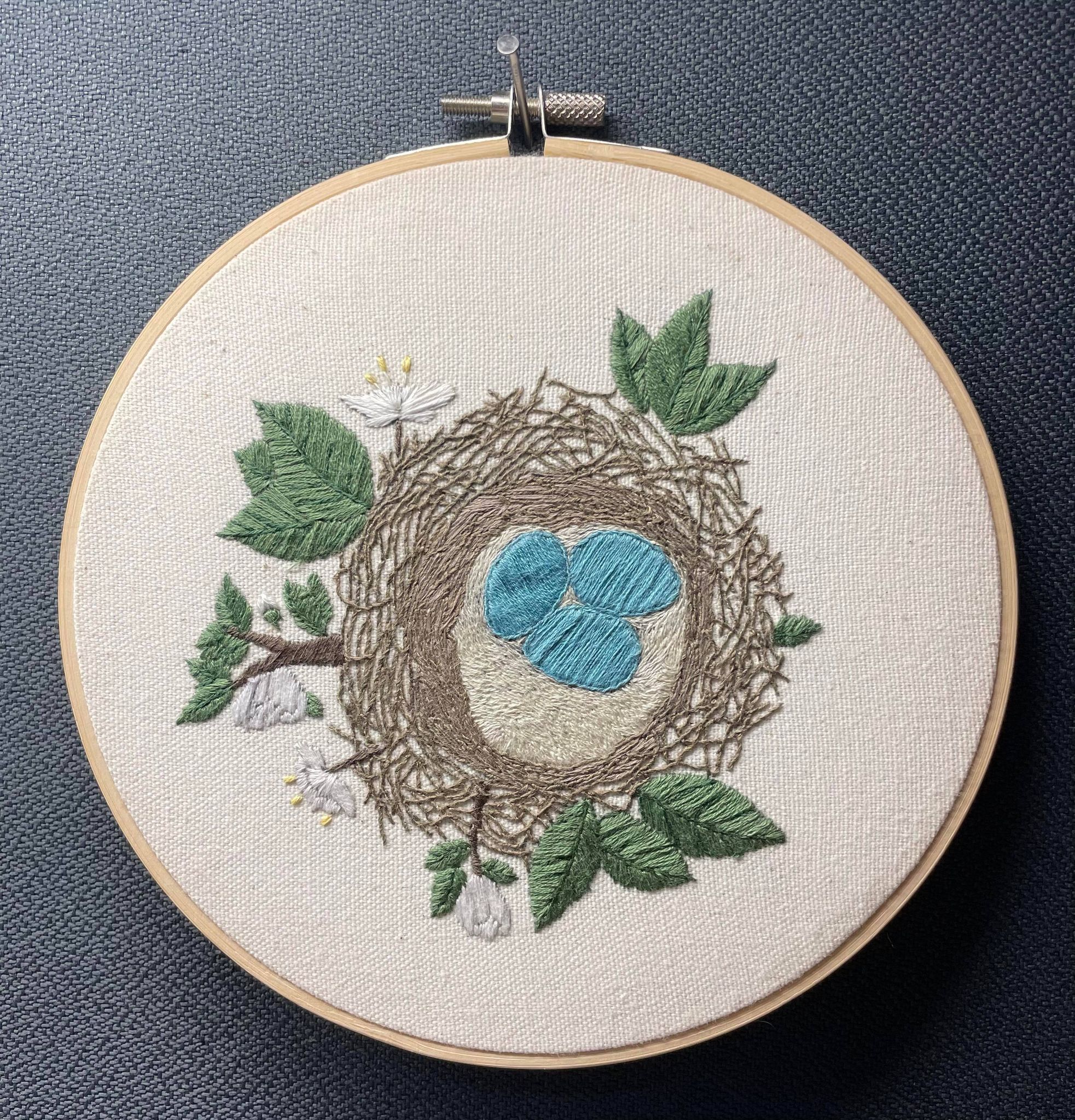 Cozy Nest Finished Embroidery Piece