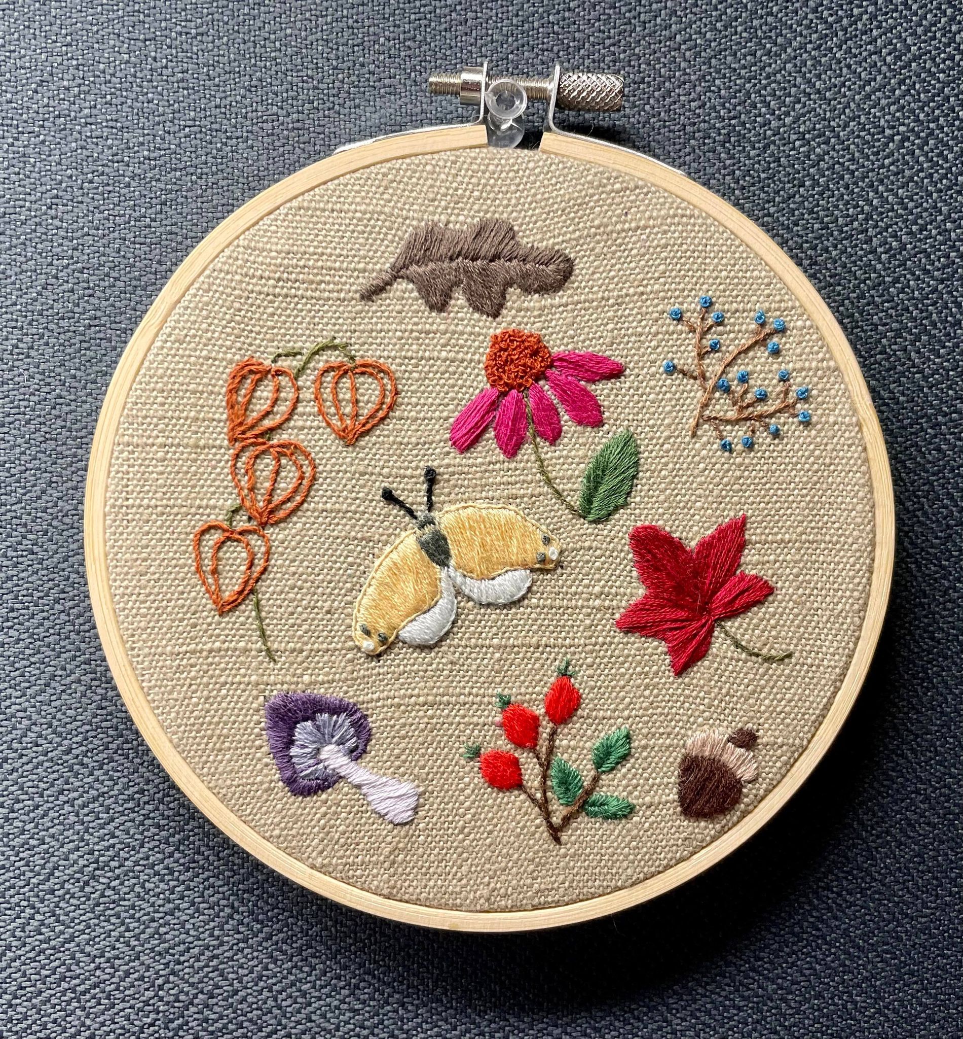 Fall Feelings Finished Embroidery Piece
