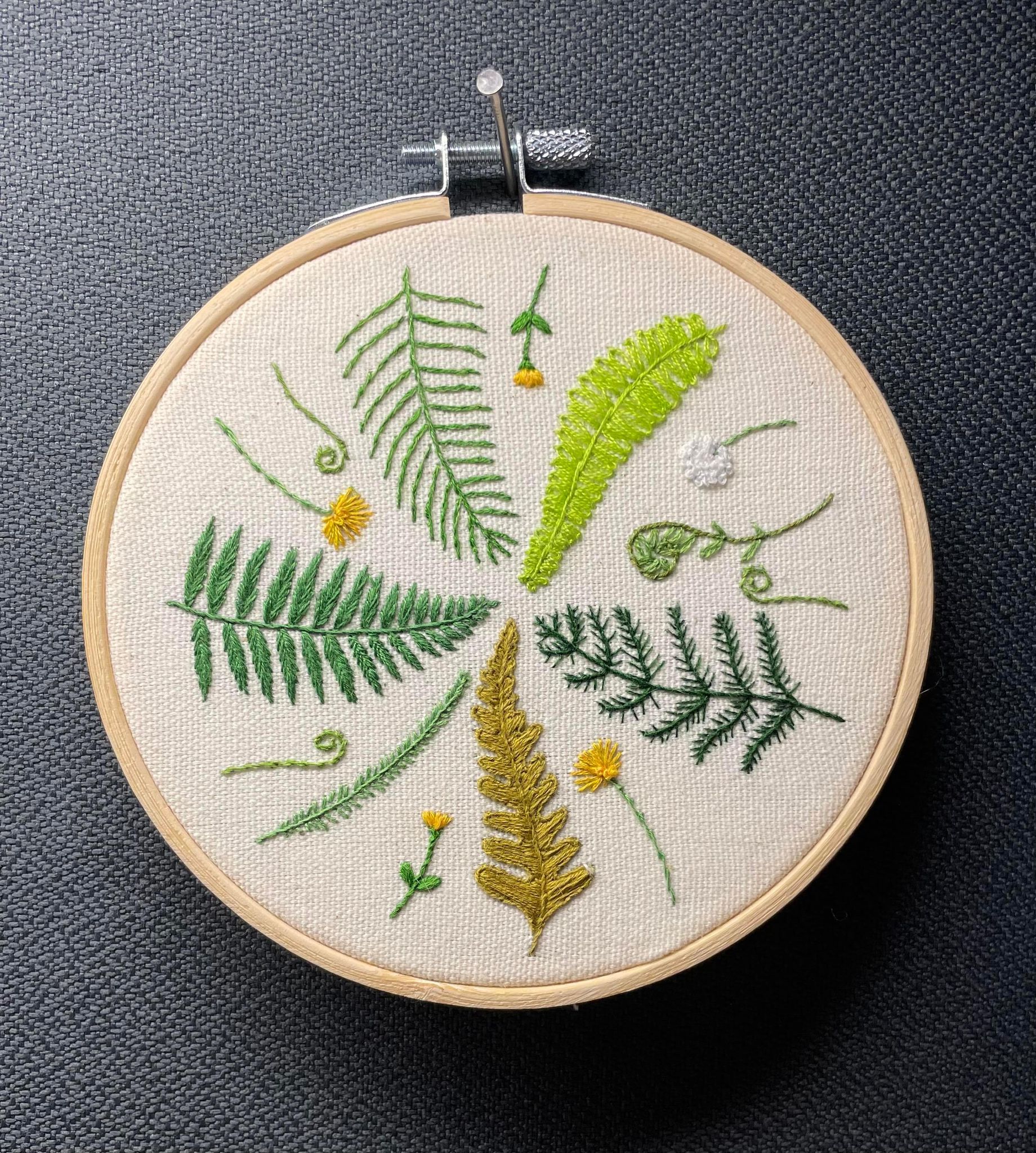 Feeling Ferny Finished Embroidery Piece
