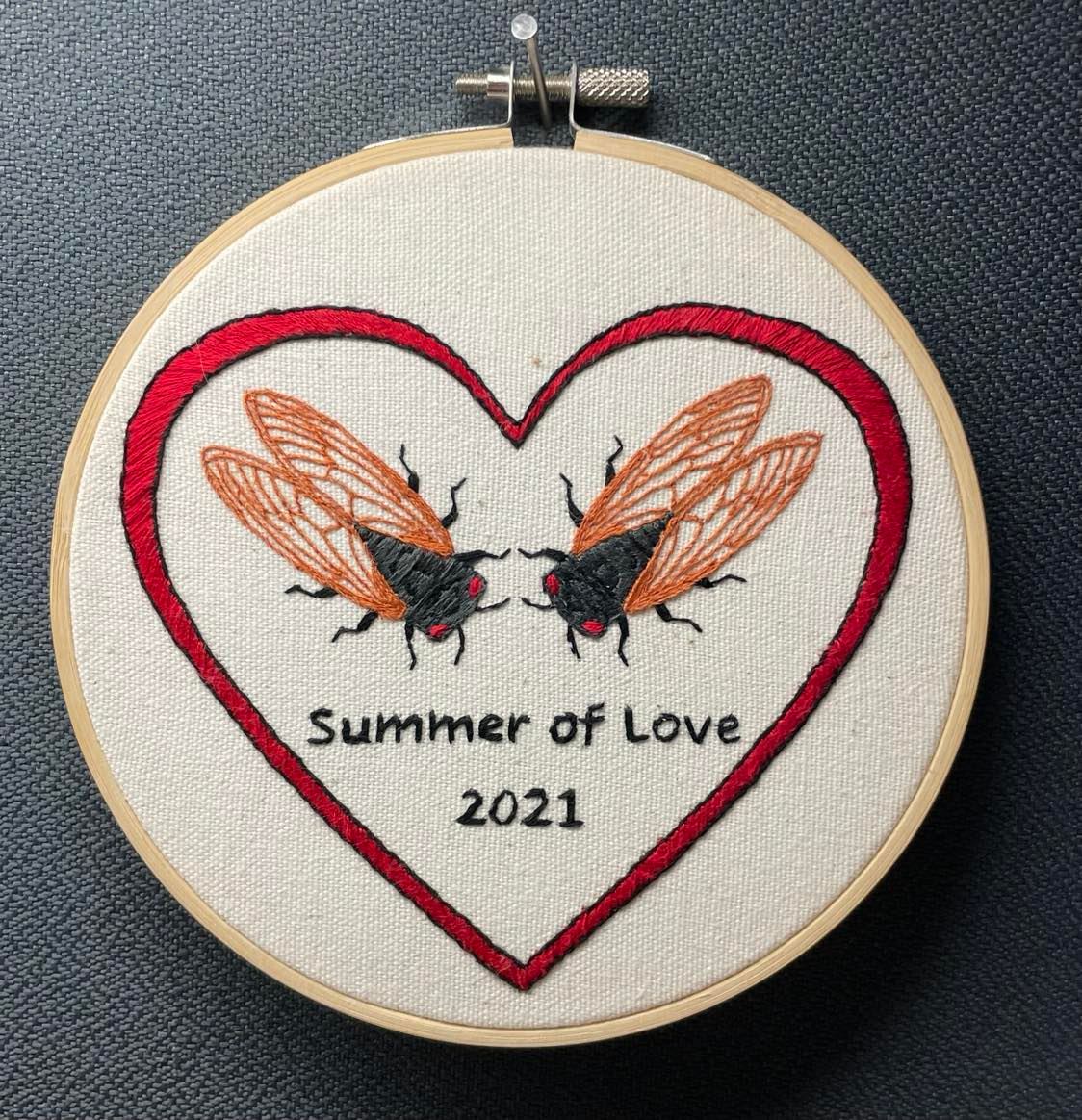 Summer of Love 2021 Finished Embroidery Piece